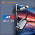 AUDA CableTime Adapter USB 3.1 typ-C -> HDMI 4K@30 (wtyk / gniazdo) szary 15cm