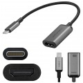 AUDA CableTime Adapter USB 3.1 typ-C -> HDMI 4K@30 (wtyk / gniazdo) szary 15cm