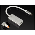 AUDA CableTime Adapter USB 3.1 typ-C -> mini DisplayPort 4K@60 (wtyk / gniazdo) srebrny 15cm