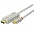 AUDA CableTime Kabel mini DisplayPort 1.2 / HDMI 4K@30 (wtyk / wtyk) biały 1,8m