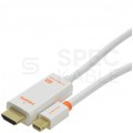 AUDA CableTime Kabel mini DisplayPort 1.2 / HDMI FHD@60 (wtyk / wtyk) biały 1,8m