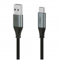 AUDA CableTime Kabel USB 2.0 typ-C / A (wtyk / wtyk) Quick Charge 4.0 3A czarny-nikiel 1.8m