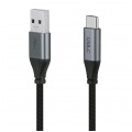 AUDA CableTime Kabel USB 2.0 typ-C / A (wtyk / wtyk) Quick Charge 4.0 5A czarny-nikiel 1.5m