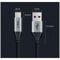 AUDA CableTime Kabel USB 2.0 typ-C / A (wtyk / wtyk) Quick Charge 4.0 5A czarny-nikiel 1.5m