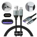 AUDA CableTime Kabel USB 2.0 typ-C / A (wtyk / wtyk) Quick Charge 4.0 5A czarny-nikiel 1m