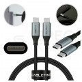 AUDA CableTime Kabel USB 2.0 typ-C (wtyk / wtyk) Quick Charge 4.0 Power Delivery 2.0 (3A 60W) czarny-nikiel 1m