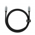 AUDA CableTime Kabel USB 2.0 typ-C (wtyk / wtyk) Quick Charge 4.0 Power Delivery 2.0 (3A 60W) czarny-nikiel 1m