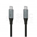 AUDA CableTime Kabel USB 2.0 typ-C (wtyk / wtyk) Quick Charge 4.0 Power Delivery 2.0 (3A 60W) czarny-nikiel 1m