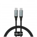 AUDA CableTime Kabel USB 2.0 typ-C (wtyk / wtyk) Quick Charge 4.0 Power Delivery 2.0 (3A 60W) czarny-nikiel 2m