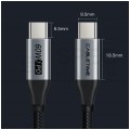 AUDA CableTime Kabel USB 2.0 typ-C (wtyk / wtyk) Quick Charge 4.0 Power Delivery 2.0 (3A 60W) czarny-nikiel 2m