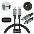 AUDA CableTime Kabel USB 2.0 typ-C (wtyk / wtyk) Quick Charge 4.0 Power Delivery 2.0 (5A 100W) czarny-nikiel 1m