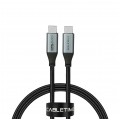 AUDA CableTime Kabel USB 2.0 typ-C (wtyk / wtyk) Quick Charge 4.0 Power Delivery 2.0 (5A 100W) czarny-nikiel 1m