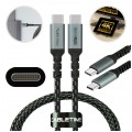 AUDA CableTime Kabel USB 3.1 typ-C (wtyk / wtyk) Quick Charge 4.0 Power Delivery 2.0 (5A 100W) 4K@60 czarny-nikiel 1m