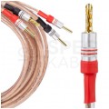 AUDA Premium Bass Komplet 2x Kabel głośnikowy 2x1,5mm2 OFC wtyki bananowe 3m