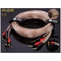 AUDA Premium Bass Komplet 2x Kabel głośnikowy 2x1,5mm2 OFC wtyki szpilkowe 3m