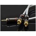 AUDA Prestige Kabel Audio AUX mini Jack 3,5mm Stereo (wtyk) / 2x RCA Cinch (wtyk) 1,8m