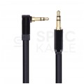 AUDA Slim Kabel Audio AUX mini Jack 3,5mm Stereo (wtyk kątowy / wtyk) Czarny 1m