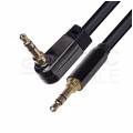 AUDA Slim Kabel Audio AUX mini Jack 3,5mm Stereo (wtyk kątowy / wtyk) Czarny 1m