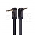 AUDA Slim Kabel Audio AUX mini Jack 3,5mm Stereo (wtyk kątowy / wtyk) Czarny 1m