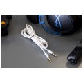 AUDA Slim Kabel Audio AUX mini Jack 3,5mm Stereo (wtyk / wtyk) Biały 1,5m