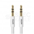 AUDA Slim Kabel Audio AUX mini Jack 3,5mm Stereo (wtyk / wtyk) Biały 1,5m