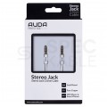 AUDA Slim Kabel Audio AUX mini Jack 3,5mm Stereo (wtyk / wtyk) Biały 1,5m