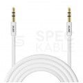 AUDA Slim Kabel Audio AUX mini Jack 3,5mm Stereo (wtyk / wtyk) Biały 1,5m
