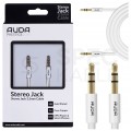 AUDA Slim Kabel Audio AUX mini Jack 3,5mm Stereo (wtyk / wtyk) Biały 1,5m