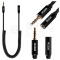 AUDA Slim Przedłużacz spiralny Audio AUX mini Jack 3,5mm Stereo (wtyk / gniazdo) 1,5m