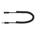 AUDA Slim Przedłużacz spiralny Audio AUX mini Jack 3,5mm Stereo (wtyk / gniazdo) 1,5m