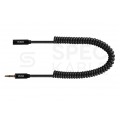 AUDA Slim Przedłużacz spiralny Audio AUX mini Jack 3,5mm Stereo (wtyk / gniazdo) 1,5m