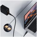 AUKEY Kabel USB 2.0 typ-C (wtyk / wtyk) Quick Charge 2.0 Power Delivery (5A 100W) wyświetlacz LED czarny 1,8 m