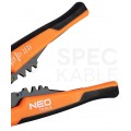 Automatyczny ściągacz izolacji uniwersalny 0,5-6mm2 do kabli solarnych PV czołowy 205mm + akcesoria (opaski zaciskowe, końcówki kablowe) NEO 01-542