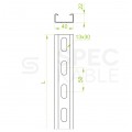 BAKS Ceownik wzmocniony CWP40H22/2 1,5mm 2m perforowany 40x22x2000mm do mocowania korytek kablowych i podwieszania lamp