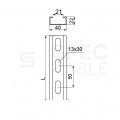 BAKS Ceownik wzmocniony perforowany do podwieszania lamp, mocowania korytek kablowych 40x20x3000 grubość 1,5mm CWP40H22/3 3m