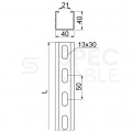 BAKS Ceownik wzmocniony perforowany do podwieszania lamp, mocowania korytek kablowych 40x40x3000 grubość 1,5mm CWP40H40/3 3m