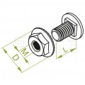 BAKS Śruba SGK M6x10 mm z łbem grzybkowym + nakrętka