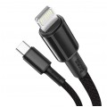 BASEUS Kabel USB 3.0 typ-C / Lightning (wtyk / wtyk) Quick Charge 3.0 Cafule czarny 1m