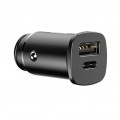 BASEUS Ładowarka samochodowa USB Quick Charge 4.0 + USB typ-C Power Delivery 3.0 (30W)