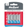 Bateria alkaliczna LR6 AA 1,5V REBEL BLISTER 4szt.