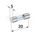 Bezpiecznik rurkowy (szklany) Wkładka topikowa WTA-F 5x20mm (250V AC) 1,25A