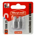 Bity do wkrętarki TORX TX25 25mm 1/4" HEX KLIMAS 2szt