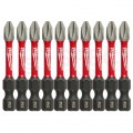 Bity udarowe do wkrętarki PH2 50mm 1/4" HEX Shockwave MILWAUKEE 10szt