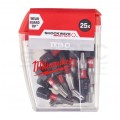 Bity udarowe do wkrętarki TORX TX15 25mm 1/4" HEX Shockwave MILWAUKEE 25szt