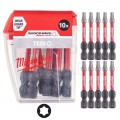 Bity udarowe do wkrętarki TORX TX20 50mm 1/4" HEX Shockwave MILWAUKEE 10szt