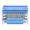 Blok rozdzielczy modułowy Listwa łączeniowa 4x11 125A na szynę DIN TH35 4x (2x 10-35mm2 + 2x 10-25mm2 + 7x 2,5-6mm2) FJ-411/125BE HEDO