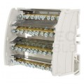 Blok rozdzielczy modułowy Listwa łączeniowa 4x11 160A na szynę DIN TH35 4x (16x 35mm2 + 28x 10mm2) PAWBOL