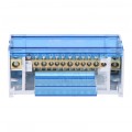 Blok rozdzielczy modułowy Listwa łączeniowa 4x12 160A na szynę DIN TH35 4x (1x 10-50mm2 + 3x 10-35mm2 + 8x 2,5-16mm2) Model FJ-412/160BH HEDO