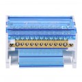 Blok rozdzielczy modułowy Listwa łączeniowa 4x13 40A na szynę DIN TH35 4x (2x 6-16mm2 + 11x 1,5-4mm2) FJ-413/40B HEDO
