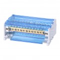 Blok rozdzielczy modułowy Listwa łączeniowa 4x18 100A na szynę DIN TH35 4x (2x 10-25mm2 + 6x 1,5-4mm2 + 7x 2,5-6mm2) FJ-415/100B HEDO